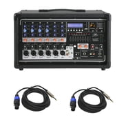 Peavey Pvi 6500 Pro 6Ch Powered 400W Mixer 2 Speakon To 1/4 Speaker Cables