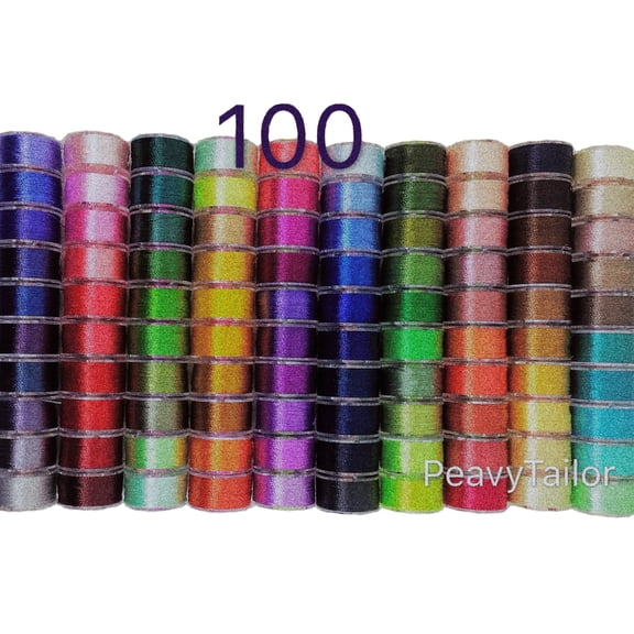 PeavyTailor 100 Colors Pre-wound Sewing Thread Bobbins Polyester , For Brother Babylock Janome Singer Pfaff Husqvarna Bernina Machines