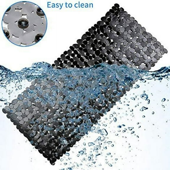 Pebble Bath Mat for Bathtub to Anti-Slip in Shower (Clear)