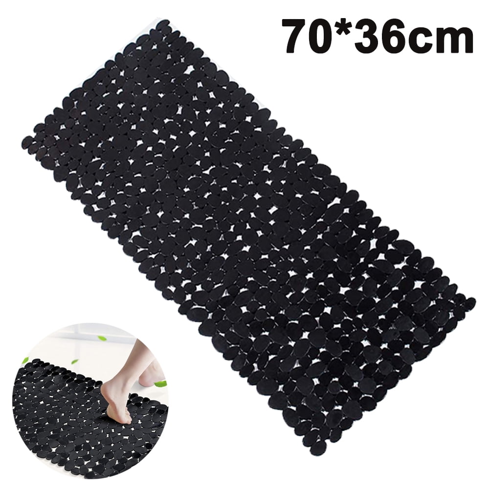 Pebble Bathtub Mat NonSlip Shower Mats with Suction Cups, Drain Holes