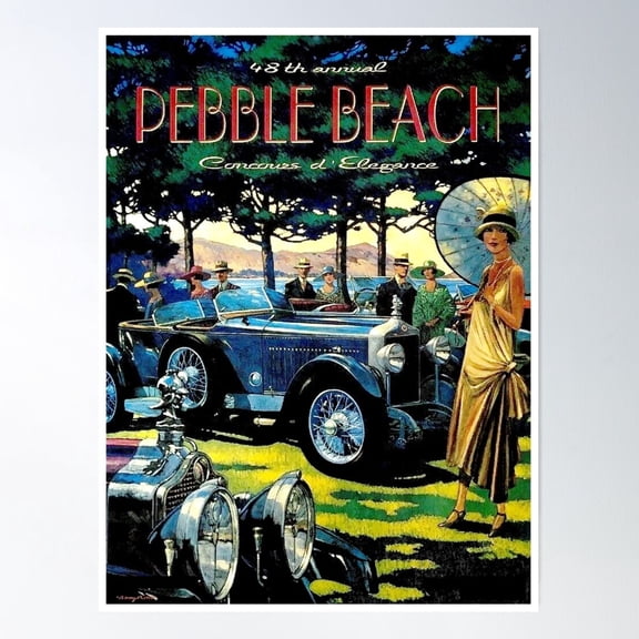 Pebble Beach Concours Elegance Auto Racing Poster Wall Art Modern Wall Decor For Living Room Bedroom
