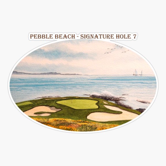 Pebble Beach Golf Course Hole Seven Sticker