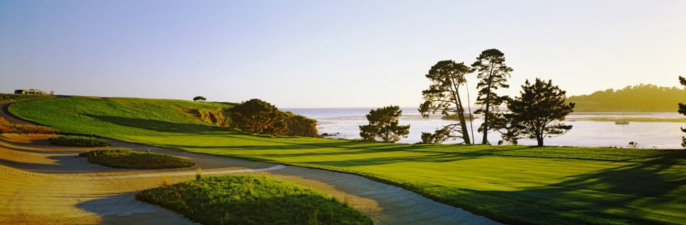 Pebble Beach Golf Course Pebble Beach Monterey County California USA Canvas Art - Panoramic Images (27 x 9)