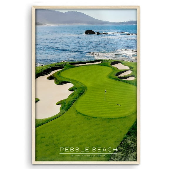 Pebble Beach Golf Course Poster California Location Vector Art For Golf Fans Modern Decor