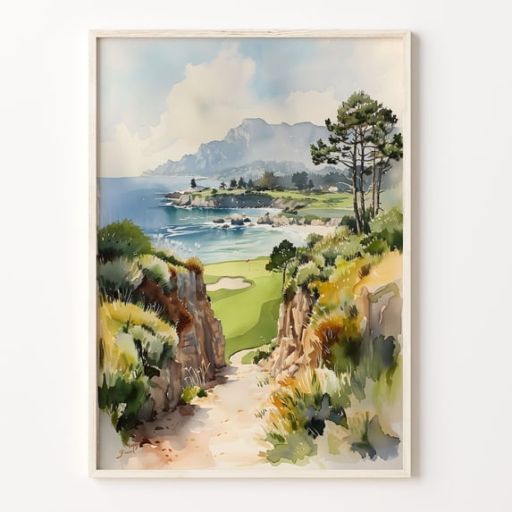 Pebble Beach Golf Links Coastal Wall Art, Coastal Living Room And ...