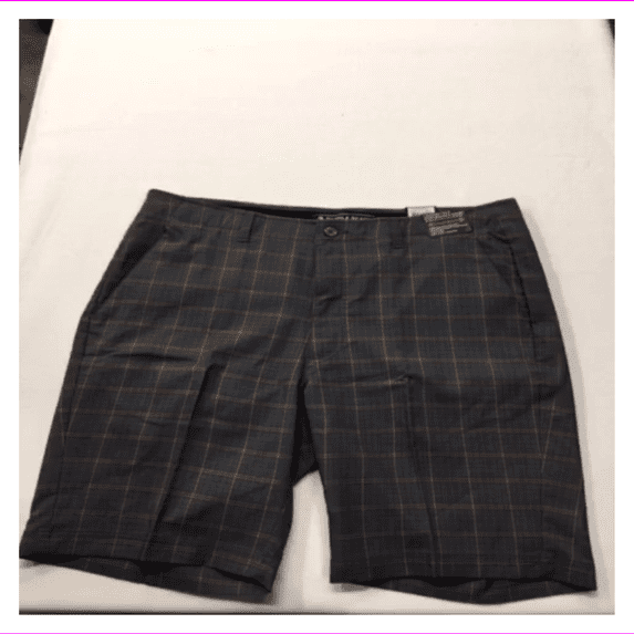 Pebble Beach Men Interior elastic waistband Flat front DryLuxe Performance Short 34/Gray/Orange