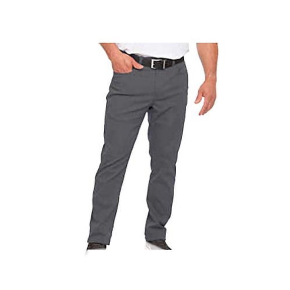 Pebble Beach Men's 5 Pocket Pant (Grey, 32 X 32)