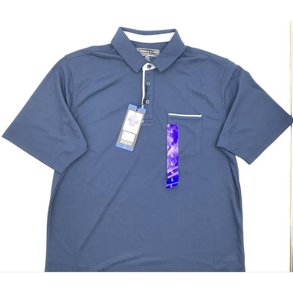 Pebble Beach Men's Dry-Luxe Performance Polo Style Golf Shirt Size L Color Blue