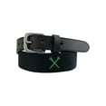 thumbnail image 1 of Pebble Beach Men's Flagstick Print Golf Belt w/Genuine Leather Tabs, 34" Black -, 1 of 2