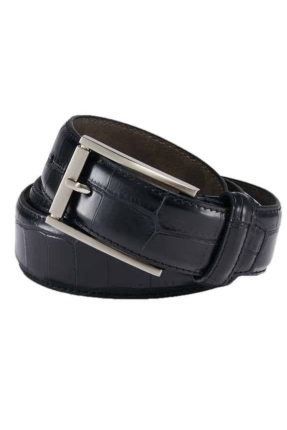 Pebble Beach Men's Genuine Leather Crocodile Pattern Golf Belt, X-Large Black -