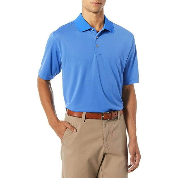 Pebble Beach Men's Short Sleeve Dry-Luxe Performance Polo Shirt (Marina, Small)