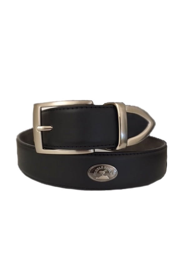 Mens Leather Concho Belt, Black (34")