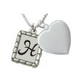 thumbnail image 1 of Pebble Border Initial - H Heart Locket Necklace, 18"+2", 1 of 2