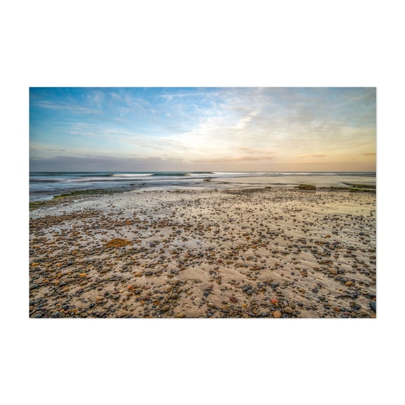 Pebble Coastline - Encinitas California Photography Beach Coast Ocean Landscape Nature Sunset Waves Unframed Wall Art Print 4 x 6 inches