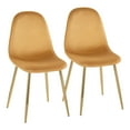 thumbnail image 1 of Pebble Contemporary Chair in Gold Steel and Yellow Velvet by LumiSource - Set of 2, 1 of 4