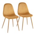 thumbnail image 1 of Pebble Contemporary Chair in Natural Wood Metal and Yellow Velvet by LumiSource - Set of 2, 1 of 4