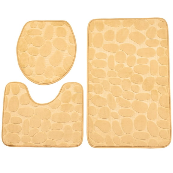 Pebble Embossed Memory Foam Bathroom Set of 3