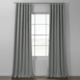 thumbnail image 1 of Pebble Grey Italian Textured Faux Linen Hotel Blackout Curtain (1 Panel), Pebble Grey, 50W X 96L, 1 of 6