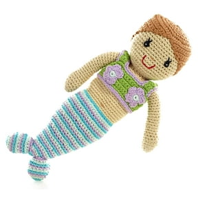Pebble | Handmade Mermaid DollTurquoise | Crochet | Fair Trade | Pretend | Imaginative Play | Beach | Machine Washable