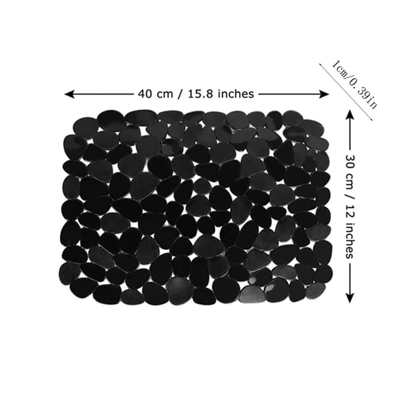 Pebble Kitchen Sink Protector Mats - Heavy Duty Flexible PVC Sink Liners for Stainless Steel & Ceramic Sinks, Non Slip Dish Drying Mat, Cut-to-Fit Scratch Protection, 15.8 x 11.8 Inch, Grey