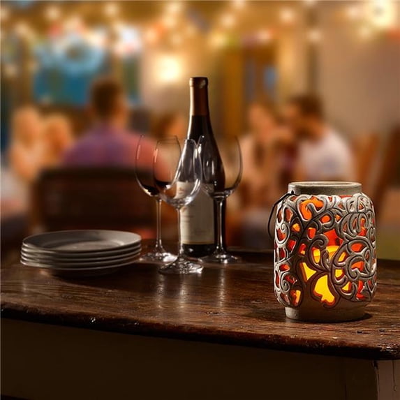 Pebble Lane 83090-LC 7 in. Orcini LED Candle Lantern