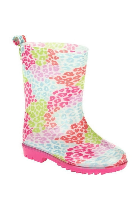 ONLINE Toddler Women's Rain Boots Waterproof, Medium Pull-On Multicolor, 4-10