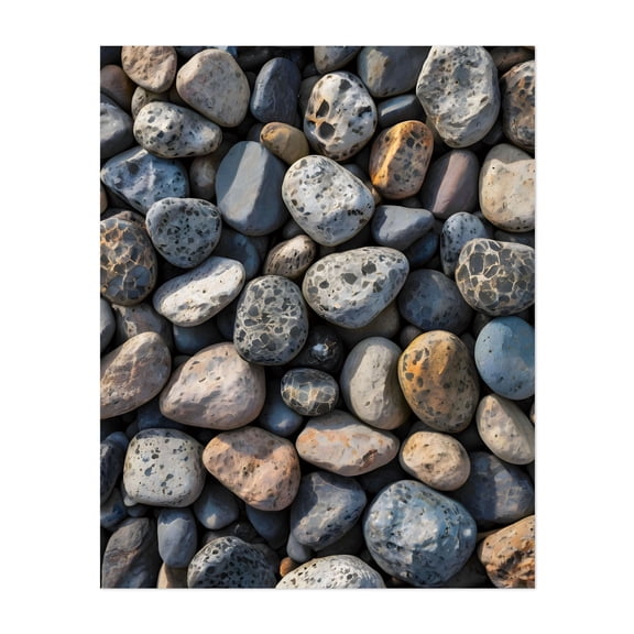 Pebble Mosaic - Digital Art Abstract Nature Pattern Minimalist Unframed Wall Art Print 6 x 8 inches