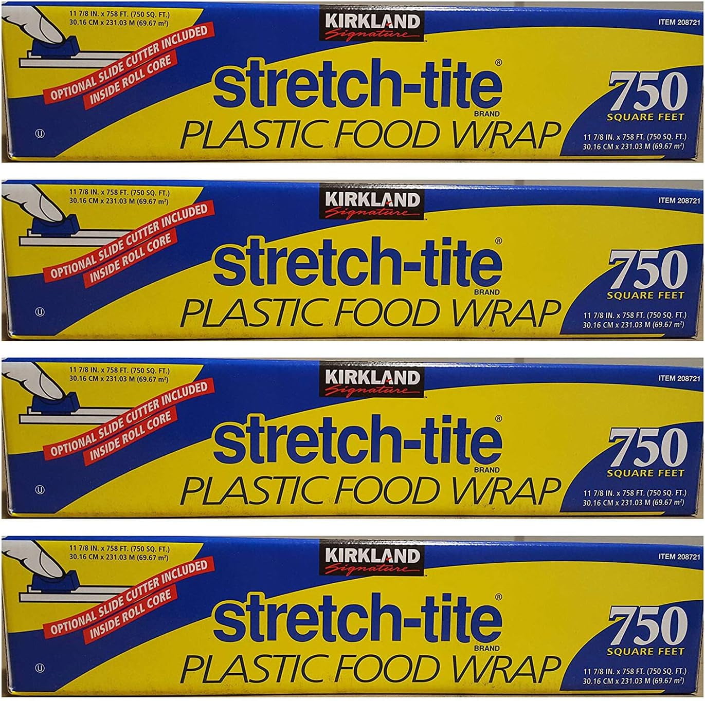 Pebble Signature Stretch Tite Plastic Food Wrap 11 7/8 Inch X 750 SQ. FT. Pack 4