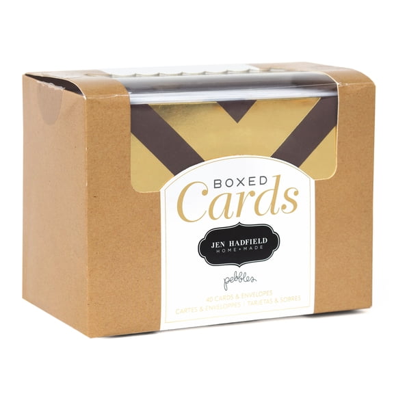 Pebbles A2 Cards W/Envelopes (4.375"X5.75") 40/Box-Jen Hadfield Gold Foil