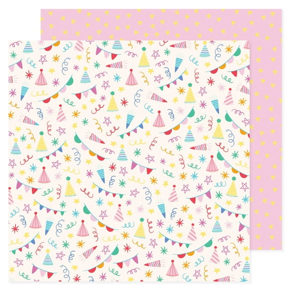Pebbles All The Cake Double-Sided Cardstock 12"X12"-Party Decor
