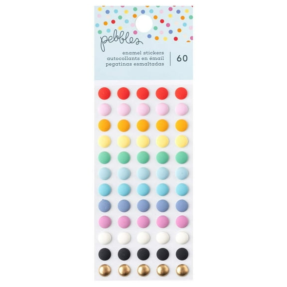 Pebbles All The Cake Enamel Dots 60/Pkg-Matte Finish & Foil