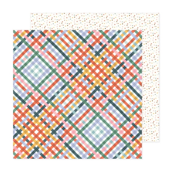 Pebbles Sunny Bloom Double-Sided Cardstock 12"X12"-Plaid