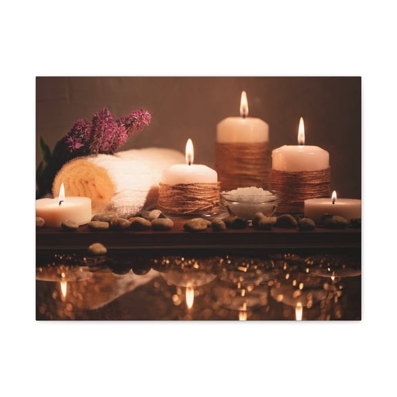 Pebbles and Aromatic Candles Forest Floral Nature Photography Canvas Wall Art for Home Decor Ready-to-Hang