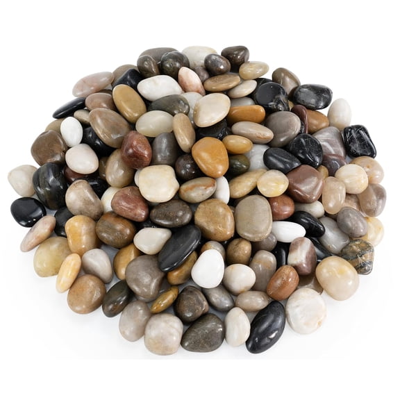 Pebbles for Indoor Plants, 2lbs Colorful 0.5-1.2 Inch Decorative River Rocks Planters, High Polished Stones Vase Filler Fish Tank Landscaping Garden