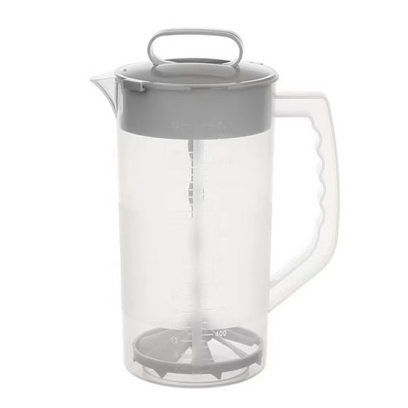 Pebbuoy 1/2 Pcs Mixing Pitcher for Drinks 2000ml Sealed Water Bottle with Lid Translucent Adjustable Mixer Plunger Manual Juice Jug Beverage Blending Container for Juice Tea Milkshakes