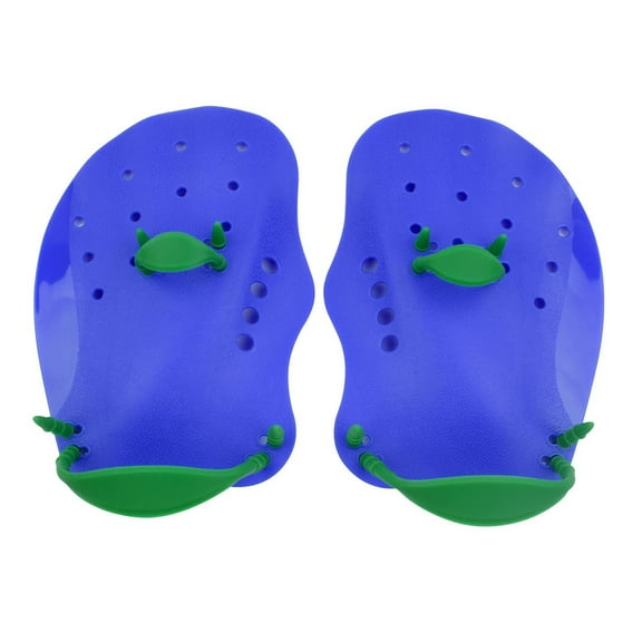 Pebbuoy 1 Pair Beginner Hand Paddles Swimming Fins with Strap Ergonomic Shape Ultralight Swim Training Children Diving Aid Tool
