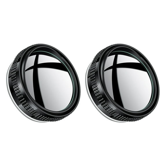 Pebbuoy 1 Pair Car Blind Spot Mirror Round Suction Cup 360° Rotatable Super Clear Glass Universal SUV Truck Auto Wide Angle Rearview Wing Mirror Reversing Assist Mirror