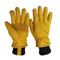 thumbnail image 1 of Pebbuoy 1 Pair Faux Leather Work Gloves Winter Waterproof Thermal Insulated Welder Gloves Fleece Lining Elastic Cuffs Warm Mittens, 1 of 6