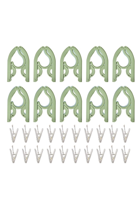 1 Set Foldable Clothes Hanger with Removable Clips,Smooth Anti-slip Portable Collapsible Camping Travel Socks Bra T-shirt Drying Racks