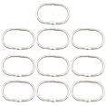 thumbnail image 1 of Pebbuoy 10Pcs Bathroom Shower Curtain Rings Metal Shower Hooks Tightly Closed Anti-Drop Smooth Gliding Curtain Rings, 1 of 7