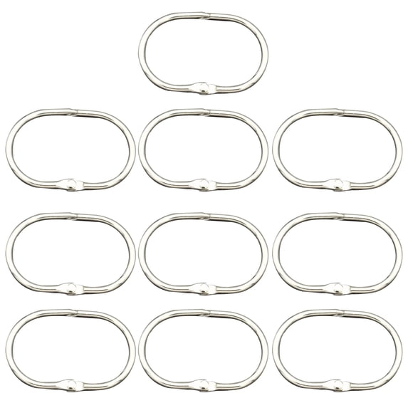 Pebbuoy 10Pcs Bathroom Shower Curtain Rings Metal Shower Hooks Tightly Closed Anti-Drop Smooth Gliding Curtain Rings