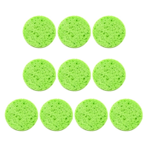 Pebbuoy 10Pcs Face Sponge Reusable Round Natural Makeup Removal Exfoliating SPA Face Cleansing Cellulose Sponge Kit