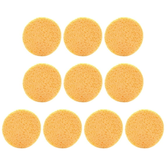 Pebbuoy 10Pcs Face Sponge Reusable Round Natural Makeup Removal Exfoliating SPA Face Cleansing Cellulose Sponge Kit