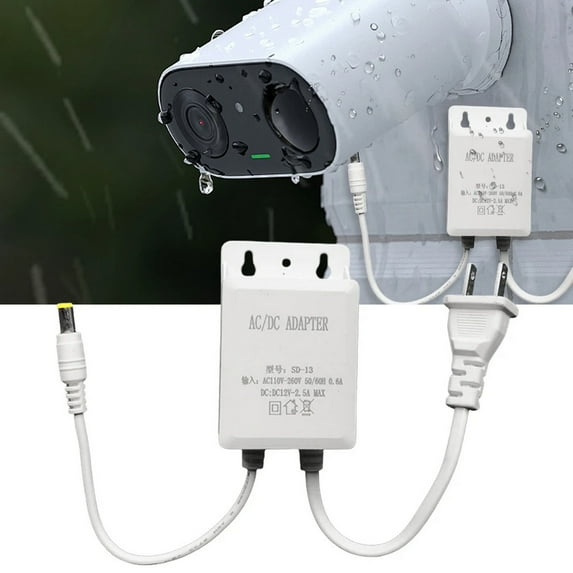 Pebbuoy 12V 2A Waterproof Power Adapter Charger for Security Camera Stable Output 100-240V EU/US Reliable Security Camera Power Supply