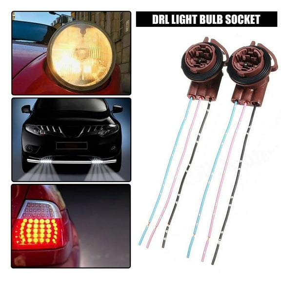 Pebbuoy 2 Pcs Lamp Sockets Pre-Wired Harness Sockets Waterproof High Temperature Resistant Car LED Bulbs Socket Adapters Bulb Pigtail Socket Plug Connector for 3156 3157
