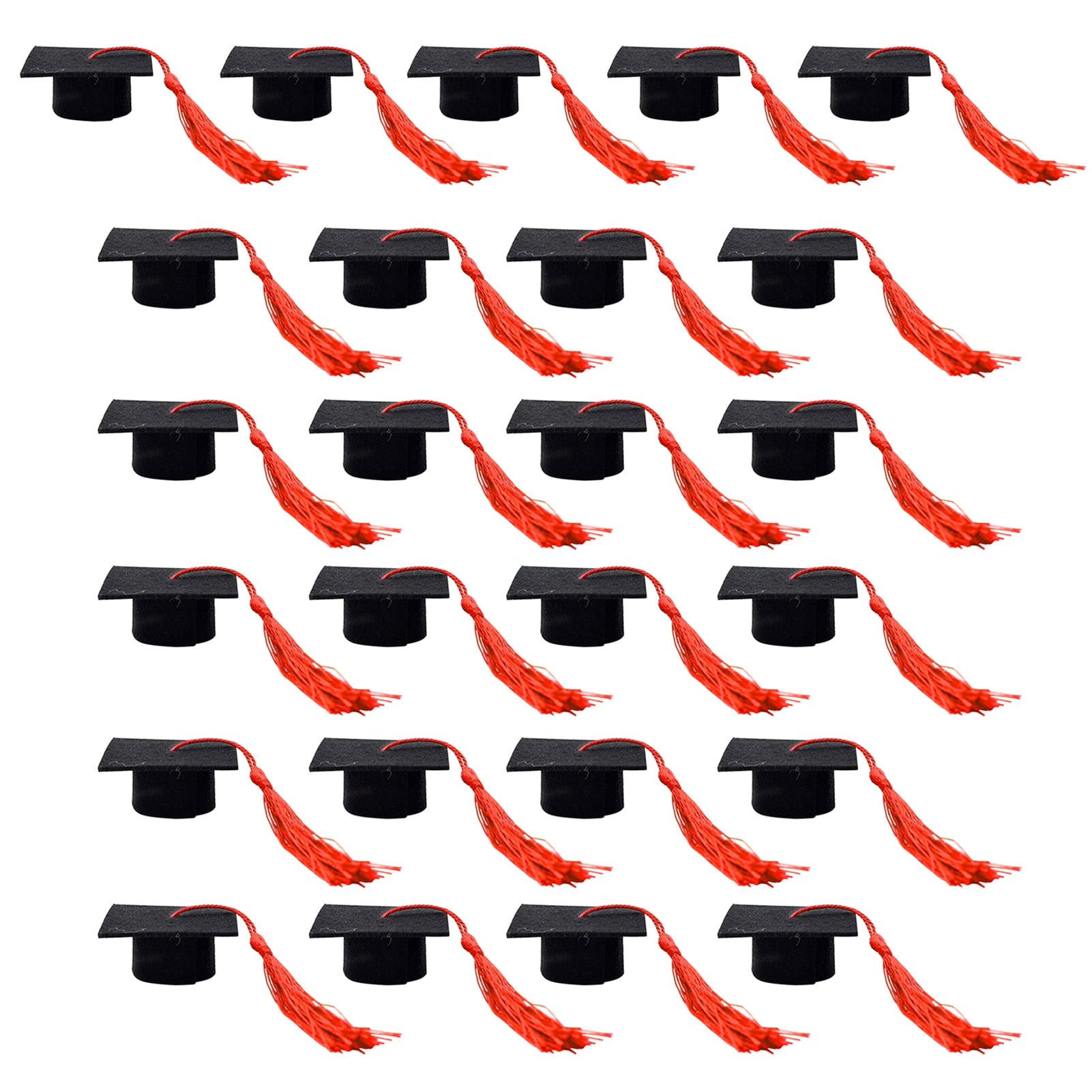 Pebbuoy 25Pcs Mini Graduation Caps Felt Small Doctor Hat with Golden ...