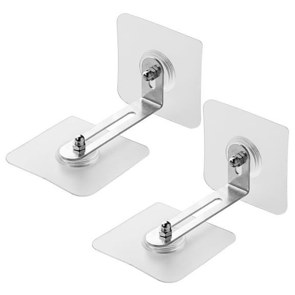 Pebbuoy 2Pcs Furniture Anti-falling Device No Drilling Required L Bracket Transparent Seamless Adhesive Wall Anti Tip Bracket Kit for Baby Proofing Secure Bookcase