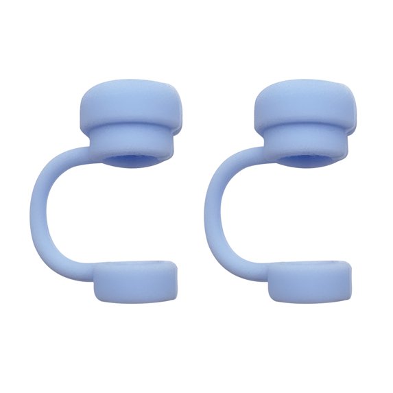 Pebbuoy 2Pcs Solid Color Straw Cover Food Grade BPA Free Silicone Reusable Dust-proof No Spill 10MM Tumbler Straw Tip Plug Topper Protector Cup Accessories
