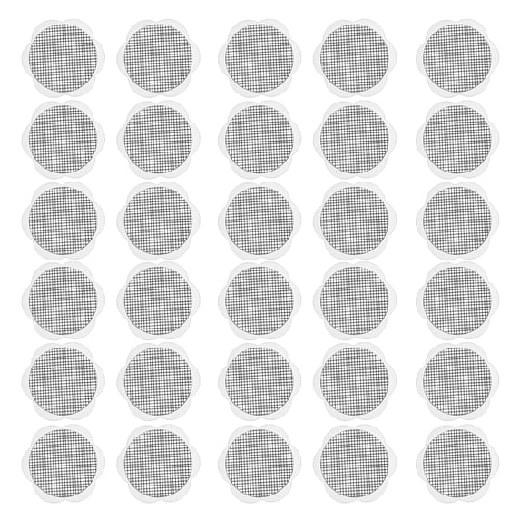 Pebbuoy 30Pcs Drain Hair Catcher Prevent Clogs Easy Install Biodegradable Sewer Filter Mesh Stickers Adhesive Sink Stopper for Shower Bathtub Keep Drains Clear