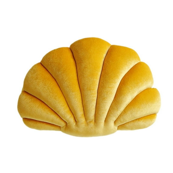 Pebbuoy 3D Velvet Shell Pillow Soft Insert Seashell Ocean Beach Theme Throw Pillow Cozy Cushion for Home Sofa Office Couch